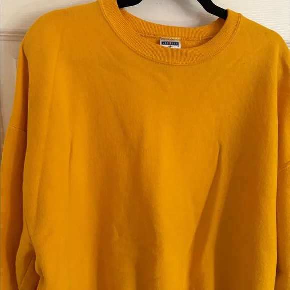 Jerzees Men's Crewneck Sweater in Vibrant Yellow - Picture 2 of 4